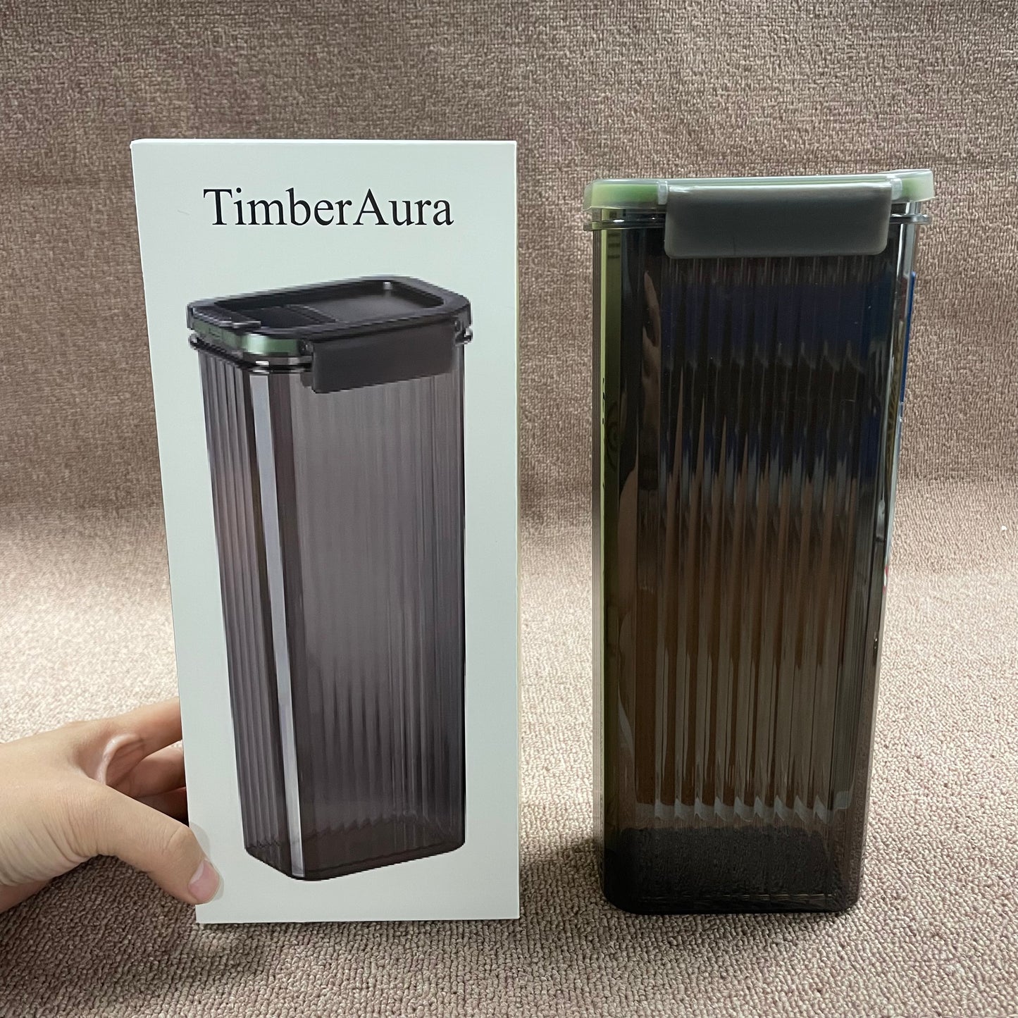 TimberAura Airtight Food Storage Container Set, Good Grips POP Container - Airtight Food Storage - Small Square Tall 2.3 Qt Ideal for spaghetti, linguini and lasagna