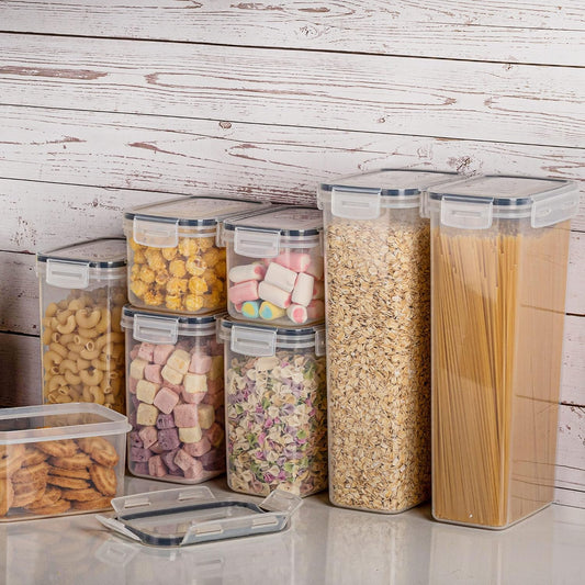 Airtight Food Storage Containers with Lids, Vtopmart 24 pcs Plastic Kitchen and Pantry Organization Canisters for Cereal, Dry Food, Flour and Sugar, BPA Free, Includes 24 Labels