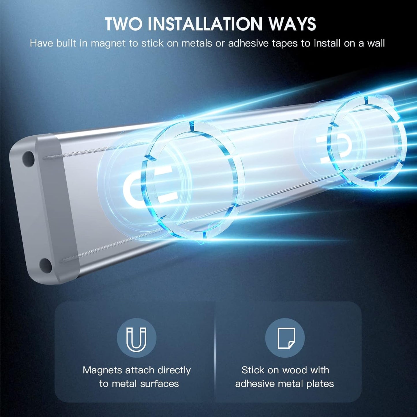 Under Cabinet Lighting,40 LED Rechargeable Battery Operated Motion Sensor Light Indoor, 2 Pack Magnetic Dimmable Closet Lights, Wireless Under Counter Lights for Kitchen, Stairs