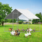 Chicken Coop Large Size for 6/12 Chickens with Waterproof Cover And Metal Wire Mesh Chicken Run Extra Hight Walk-in Chicken Pen Outdoor for Ducks Rabbits (9.8'L × 4.9'W × 6.5'H)