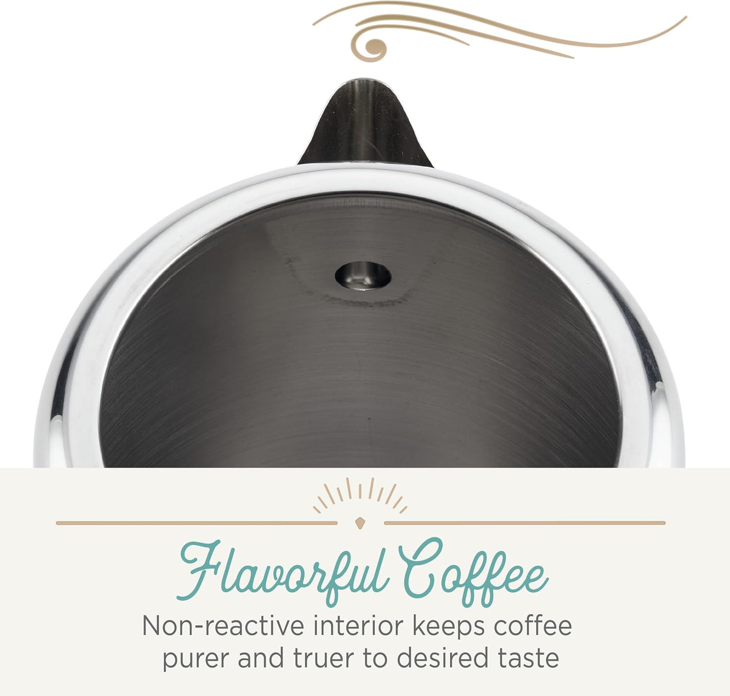 TimberAura Classic Yosemite Stainless Steel Coffee Percolator - 8 Cup, Silver,Stovetop