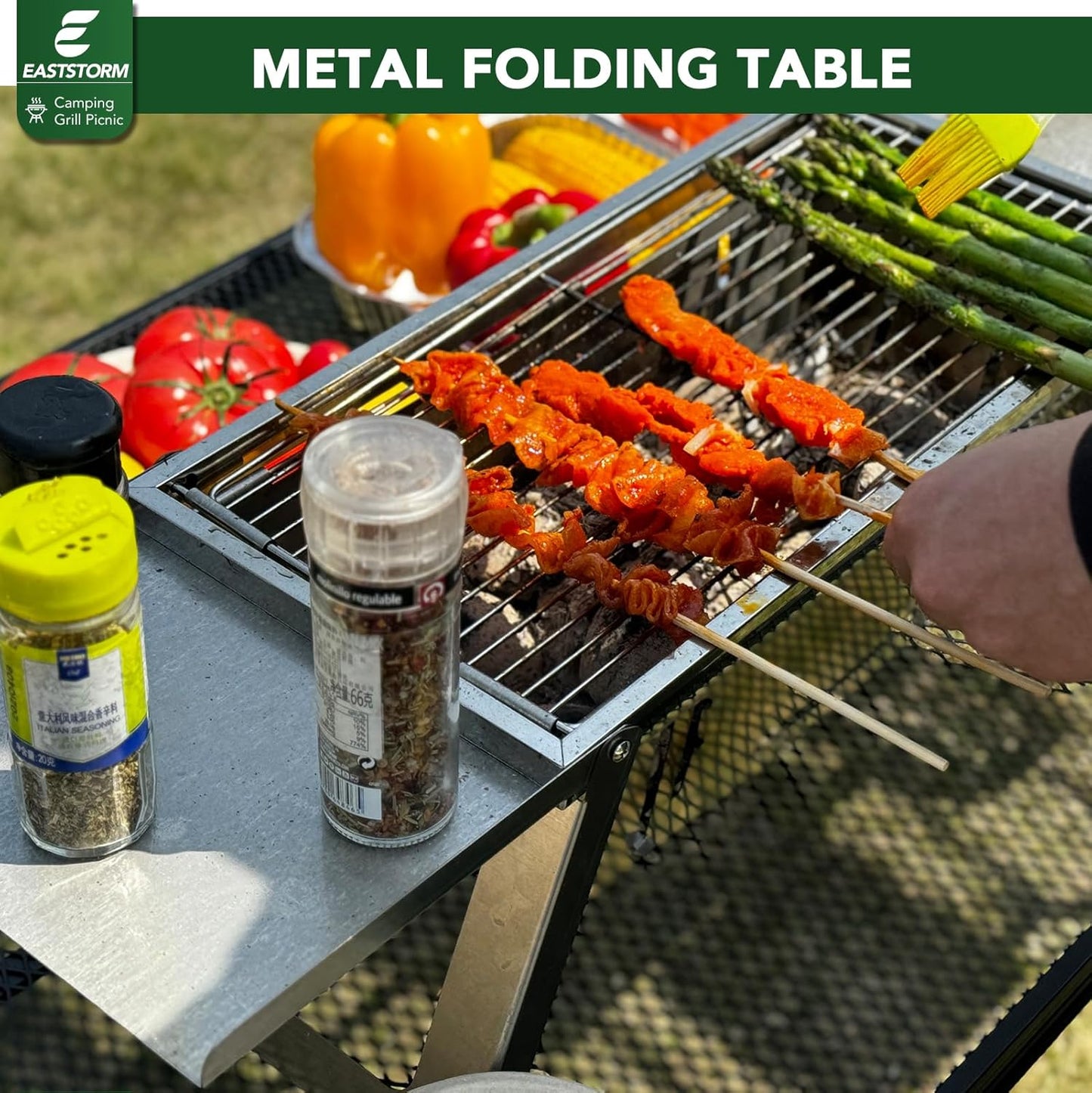 Small Folding Table, Easy for Storage, Compact and Portable Picnic Table for Grill, Outdoor Camping, Garden, Patio, Dining, BBQ, Party, Market, 2Ft