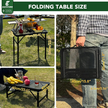 Small Folding Table, Easy for Storage, Compact and Portable Picnic Table for Grill, Outdoor Camping, Garden, Patio, Dining, BBQ, Party, Market, 2Ft