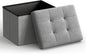 Mazie Collection - Small Folding Storage Ottoman, Foot Rest Stool, 12.2 x 16.1 x 12.2 Inches, 286 lb Load Capacity, for Living Room, Bedroom, Home Office, Dorm, Light Gray 