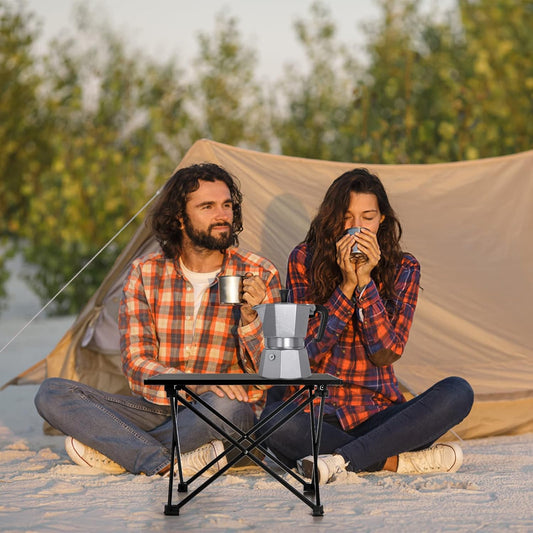 Camping Side Table, Portable Folding Beach Table, Small Aluminum Picnic Backpacking Table for Outdoor Cooking, BBQ, Hiking, Boat, Travel, 15.5''L x 13.8''W x 11.4''H 