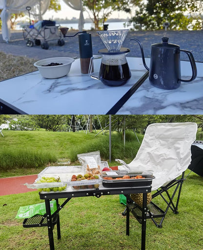 Folding Camping Table Small 2ft, Small Camp Table Portable with 50% Extra Space, Folding Picnic Table, Portable Beach Tables, Car Camping Essentials, Aluminum Light &amp; Solid 