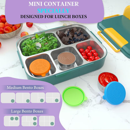 6x1.6 Oz Salad Dressing Containers With Lids, Small Leakproof Reusable Stainless Steel Salad Dressing Container To Go For Lunch Boxes,Sauce containers, Picnics,Travel Meal Prep And Kitchen Storage